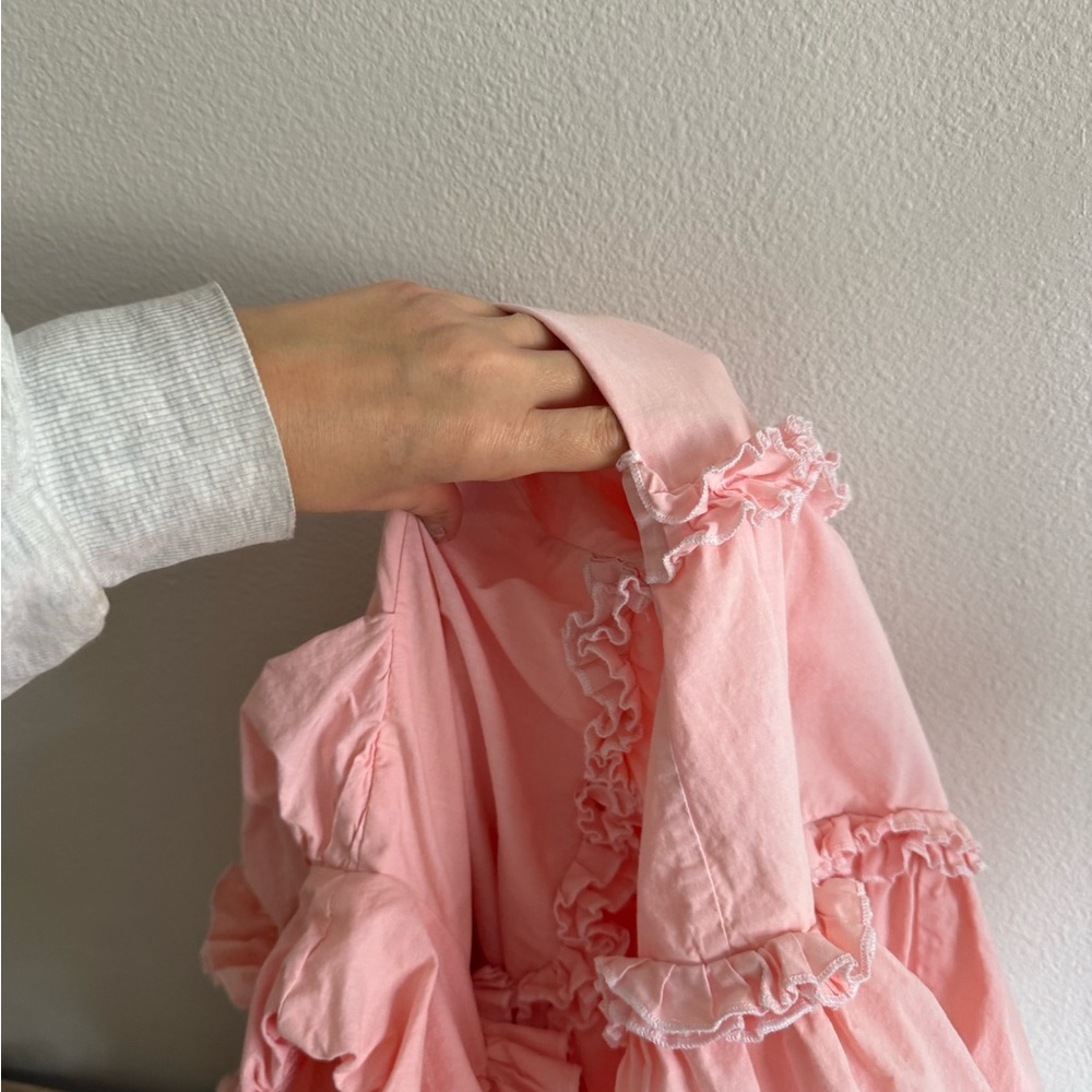 Tuckernuck Love The Label Off The Shoulder Tiered Mini Ruffle Dress M Coquette - Picture 9 of 9